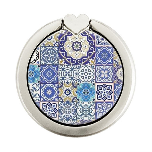S3537 Moroccan Mosaic Pattern Graphic Ring Holder and Pop Up Grip