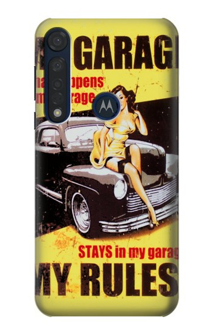 S3198 My Garage Pinup Girl Case For Motorola Moto G8 Plus