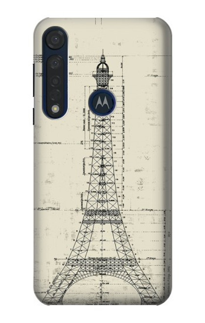 S3474 Eiffel Architectural Drawing Case For Motorola Moto G8 Plus