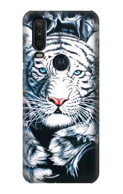 S0265 White Tiger Case For Motorola One Action (Moto P40 Power)