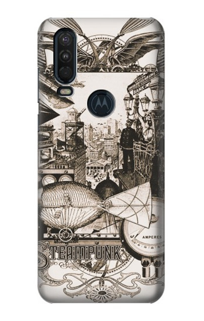 S1681 Steampunk Drawing Case For Motorola One Action (Moto P40 Power)