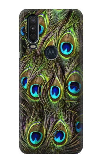 S1965 Peacock Feather Case For Motorola One Action (Moto P40 Power)