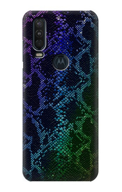 S3366 Rainbow Python Skin Graphic Print Case For Motorola One Action (Moto P40 Power)