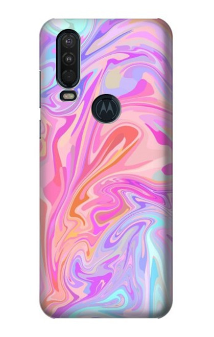 S3444 Digital Art Colorful Liquid Case For Motorola One Action (Moto P40 Power)