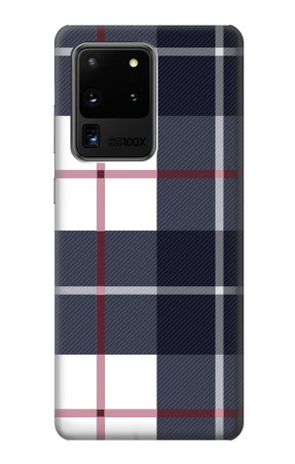 S3452 Plaid Fabric Pattern Case For Samsung Galaxy S20 Ultra