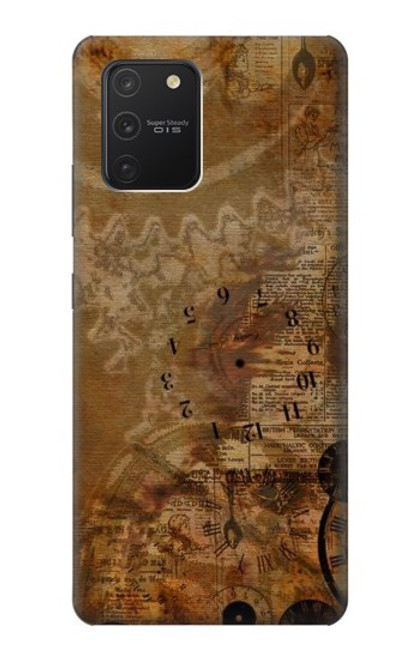 S3456 Vintage Paper Clock Steampunk Case For Samsung Galaxy S10 Lite