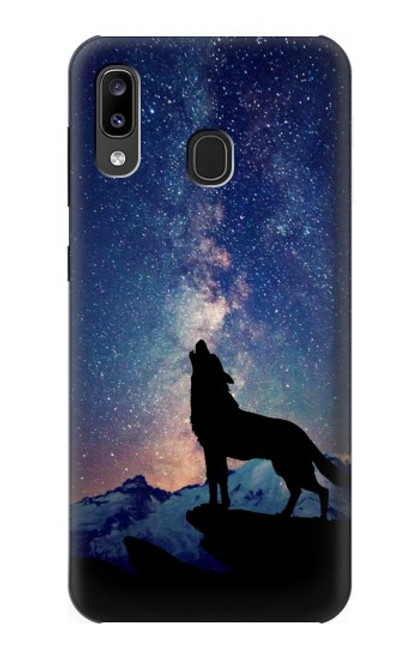 S3555 Wolf Howling Million Star Case For Samsung Galaxy A20, Galaxy A30