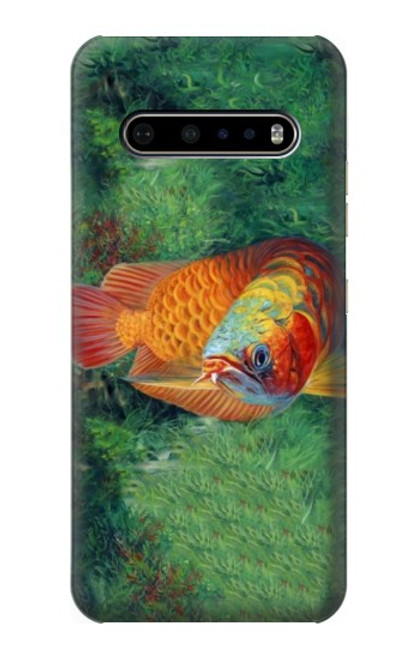 S1157 Red Arowana Fish Case For LG V60 ThinQ 5G