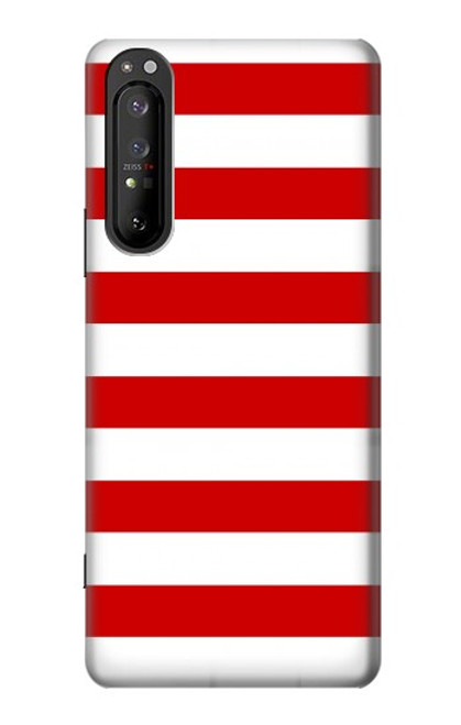 S2364 Red and White Striped Case For Sony Xperia 1 II