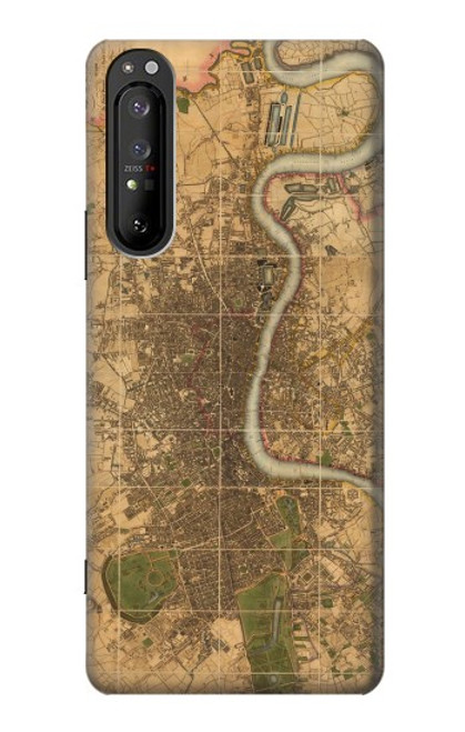 S3230 Vintage Map of London Case For Sony Xperia 1 II