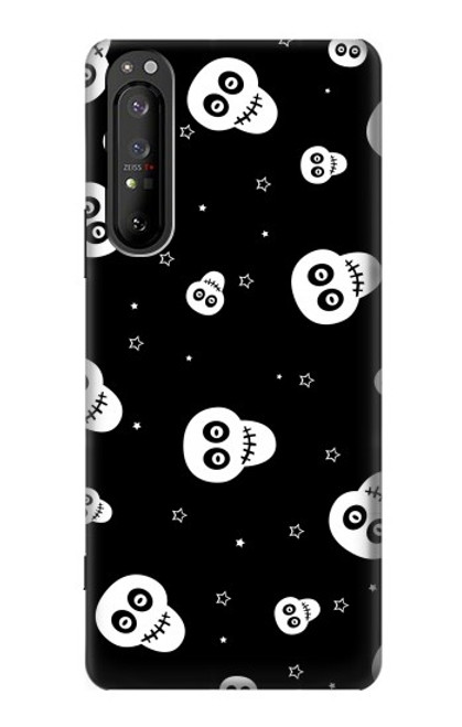 S3261 Smile Skull Halloween Pattern Case For Sony Xperia 1 II