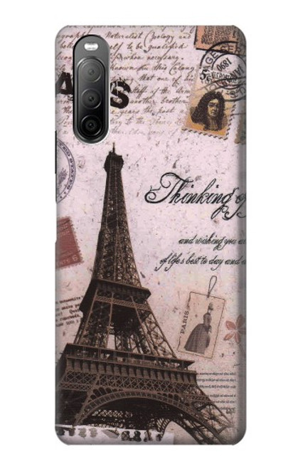 S2211 Paris Postcard Eiffel Tower Case For Sony Xperia 10 II