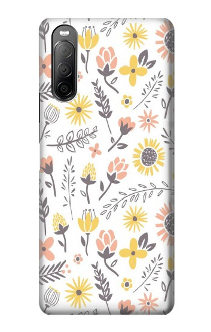 S2354 Pastel Flowers Pattern Case For Sony Xperia 10 II