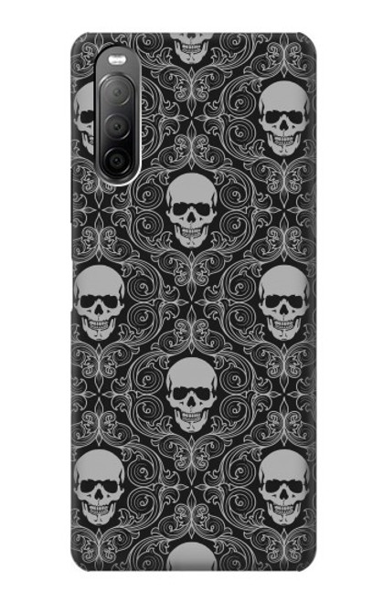 S2371 Skull Vintage Monochrome Pattern Case For Sony Xperia 10 II