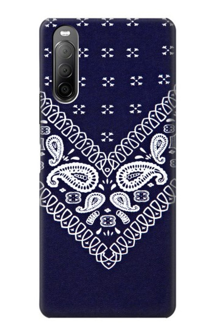 S3357 Navy Blue Bandana Pattern Case For Sony Xperia 10 II