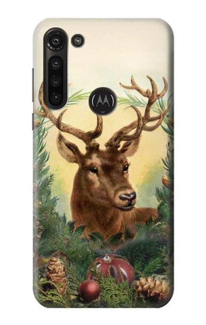 S2841 Vintage Reindeer Christmas Case For Motorola Moto G8 Power