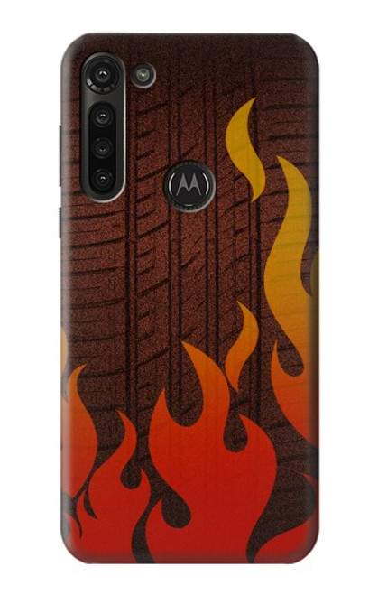 S2988 Rally Car Tire Fire Case For Motorola Moto G8 Power