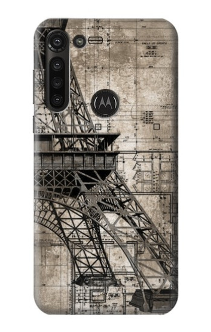 S3416 Eiffel Tower Blueprint Case For Motorola Moto G8 Power