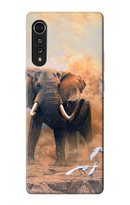 S1292 Dusty Elephant Egrets Case For LG Velvet