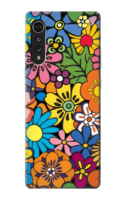 S3281 Colorful Hippie Flowers Pattern Case For LG Velvet