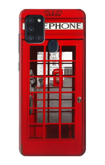 S0058 British Red Telephone Box Case For Samsung Galaxy A21s