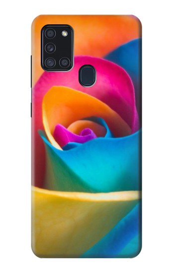 S1671 Rainbow Colorful Rose Case For Samsung Galaxy A21s