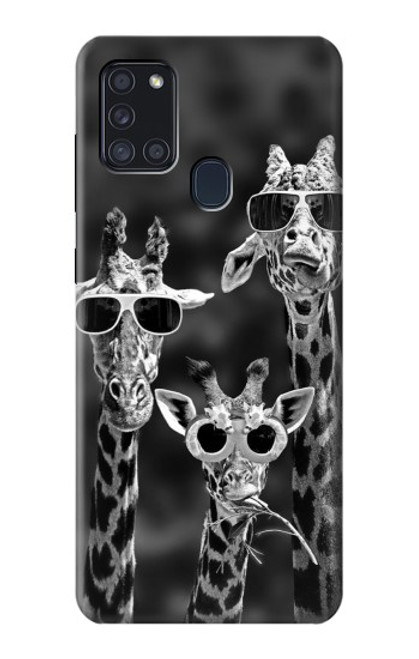 S2327 Giraffes With Sunglasses Case For Samsung Galaxy A21s