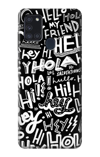 S2744 Hey Hi Hello Art Pattern Case For Samsung Galaxy A21s