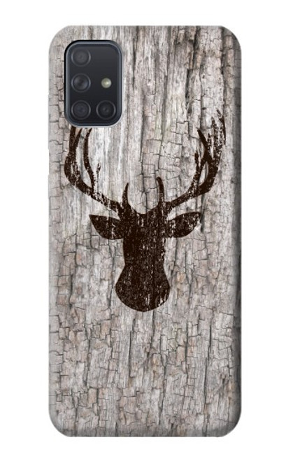 S2505 Reindeer Head Old Wood Texture Graphic Case For Samsung Galaxy A71 5G