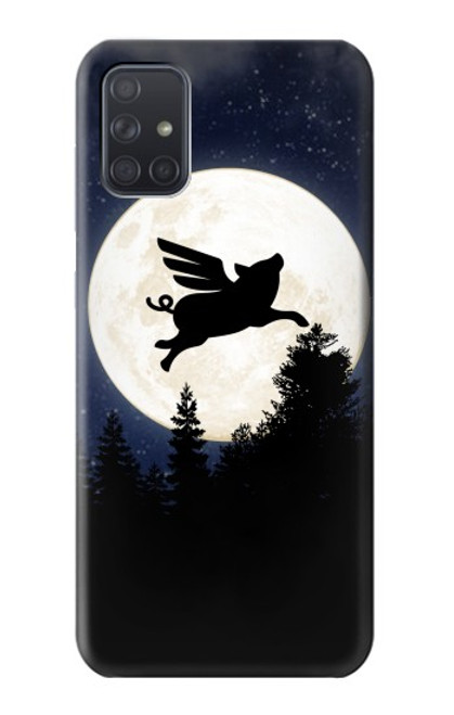 S3289 Flying Pig Full Moon Night Case For Samsung Galaxy A71 5G