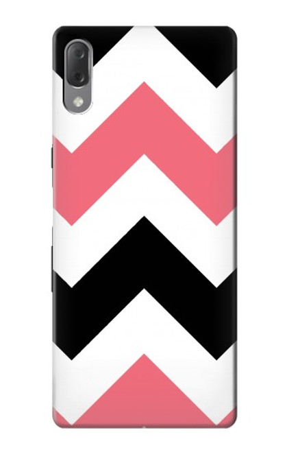 S1849 Pink Black Chevron Zigzag Case For Sony Xperia L3