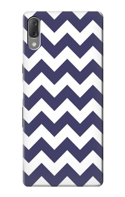 S2345 Navy Blue Shavron Zig Zag Pattern Case For Sony Xperia L3