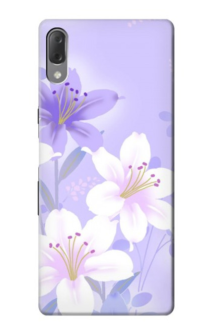 S2361 Purple White Flowers Case For Sony Xperia L3