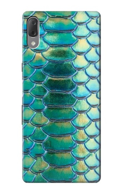 S3414 Green Snake Scale Graphic Print Case For Sony Xperia L3