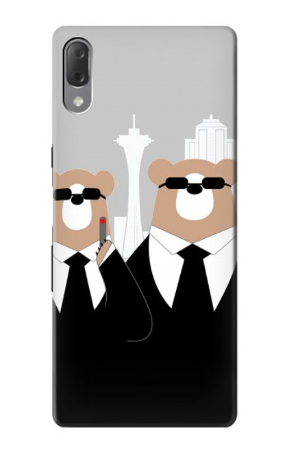 S3557 Bear in Black Suit Case For Sony Xperia L3