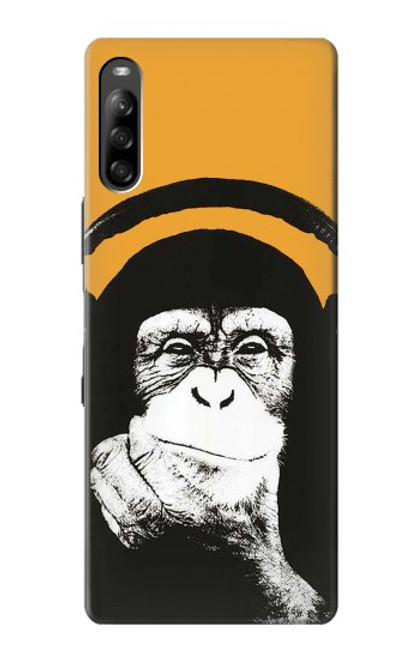 S2324 Funny Monkey with Headphone Pop Music Case For Sony Xperia L4