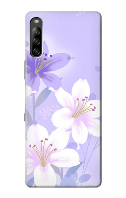 S2361 Purple White Flowers Case For Sony Xperia L4