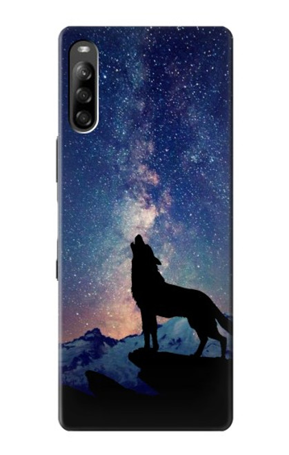 S3555 Wolf Howling Million Star Case For Sony Xperia L4