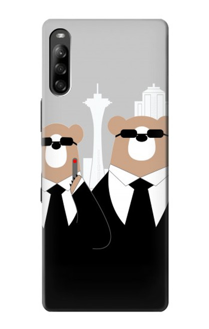 S3557 Bear in Black Suit Case For Sony Xperia L4