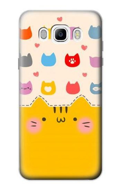 S2442 Cute Cat Cartoon Funny Case For Samsung Galaxy J7 (2016)