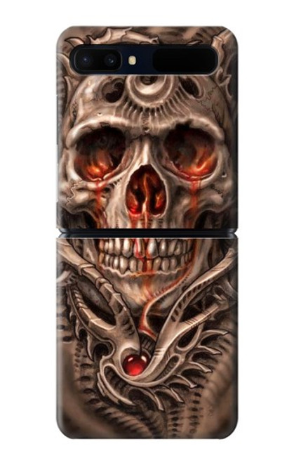S1675 Skull Blood Tattoo Case For Samsung Galaxy Z Flip 5G