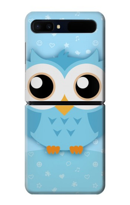 S3029 Cute Blue Owl Case For Samsung Galaxy Z Flip 5G