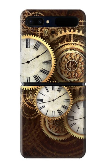 S3172 Gold Clock Live Case For Samsung Galaxy Z Flip 5G