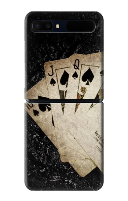 S3231 Vintage Royal Straight Flush Cards Case For Samsung Galaxy Z Flip 5G