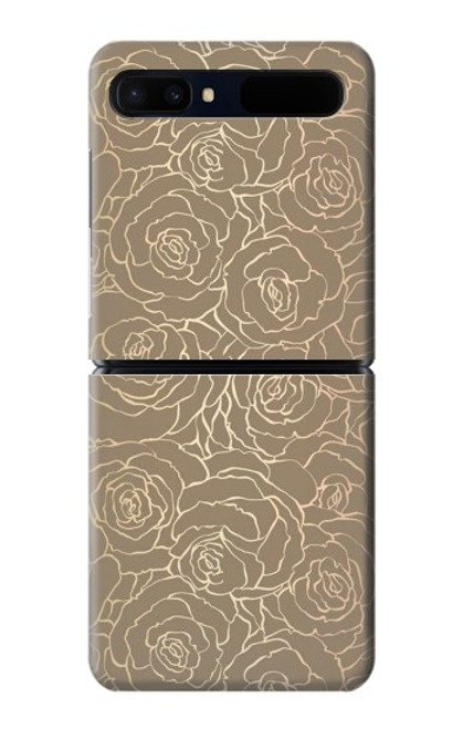 S3466 Gold Rose Pattern Case For Samsung Galaxy Z Flip 5G