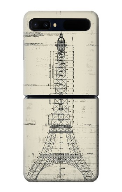 S3474 Eiffel Architectural Drawing Case For Samsung Galaxy Z Flip 5G