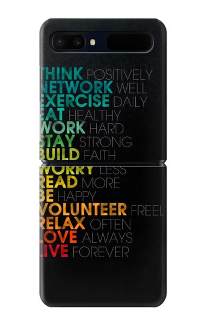 S3523 Think Positive Words Quotes Case For Samsung Galaxy Z Flip 5G