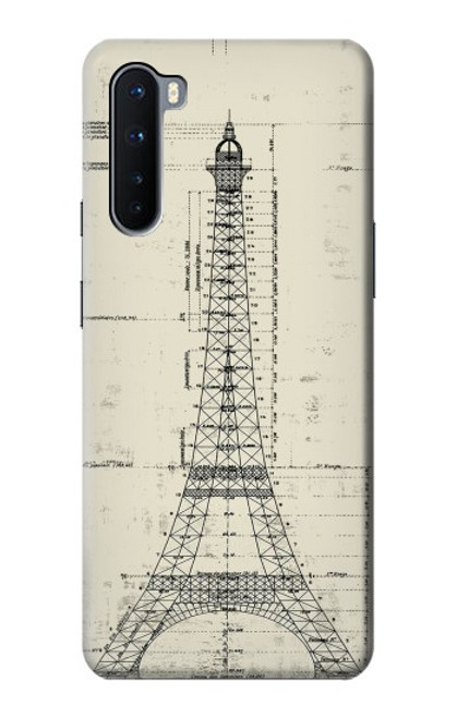 S3474 Eiffel Architectural Drawing Case For OnePlus Nord