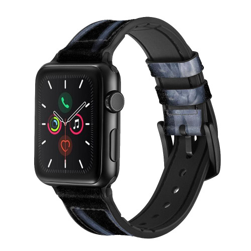 CA0578 X-ray Peace Sign Fingers Leather & Silicone Smart Watch Band Strap For Apple Watch iWatch