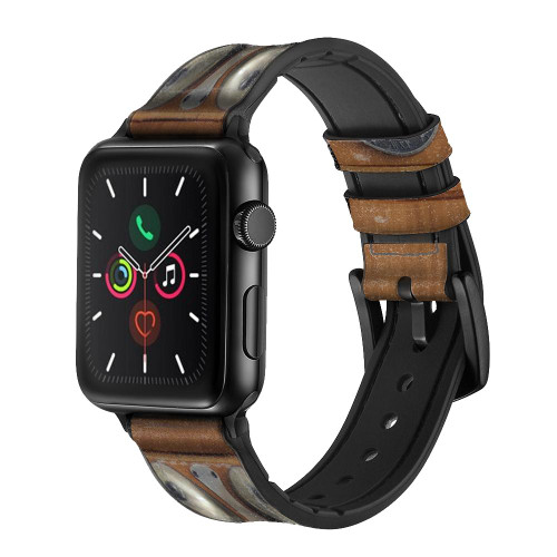 CA0585 Antique Wall Retro Dial Phone Leather & Silicone Smart Watch Band Strap For Apple Watch iWatch